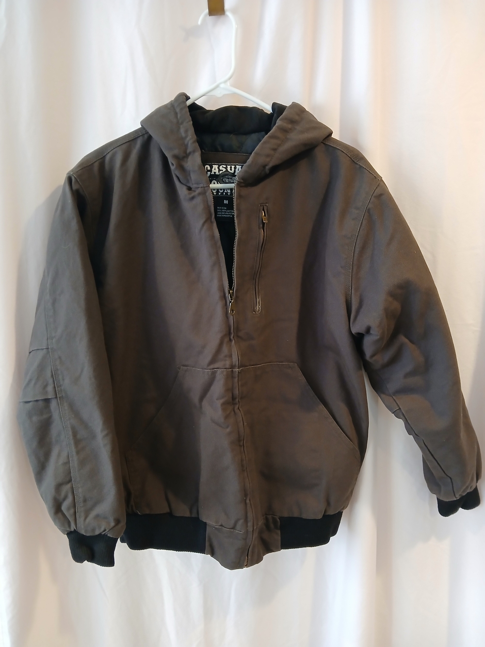 Insulated Hooded Work Jacket - Gray